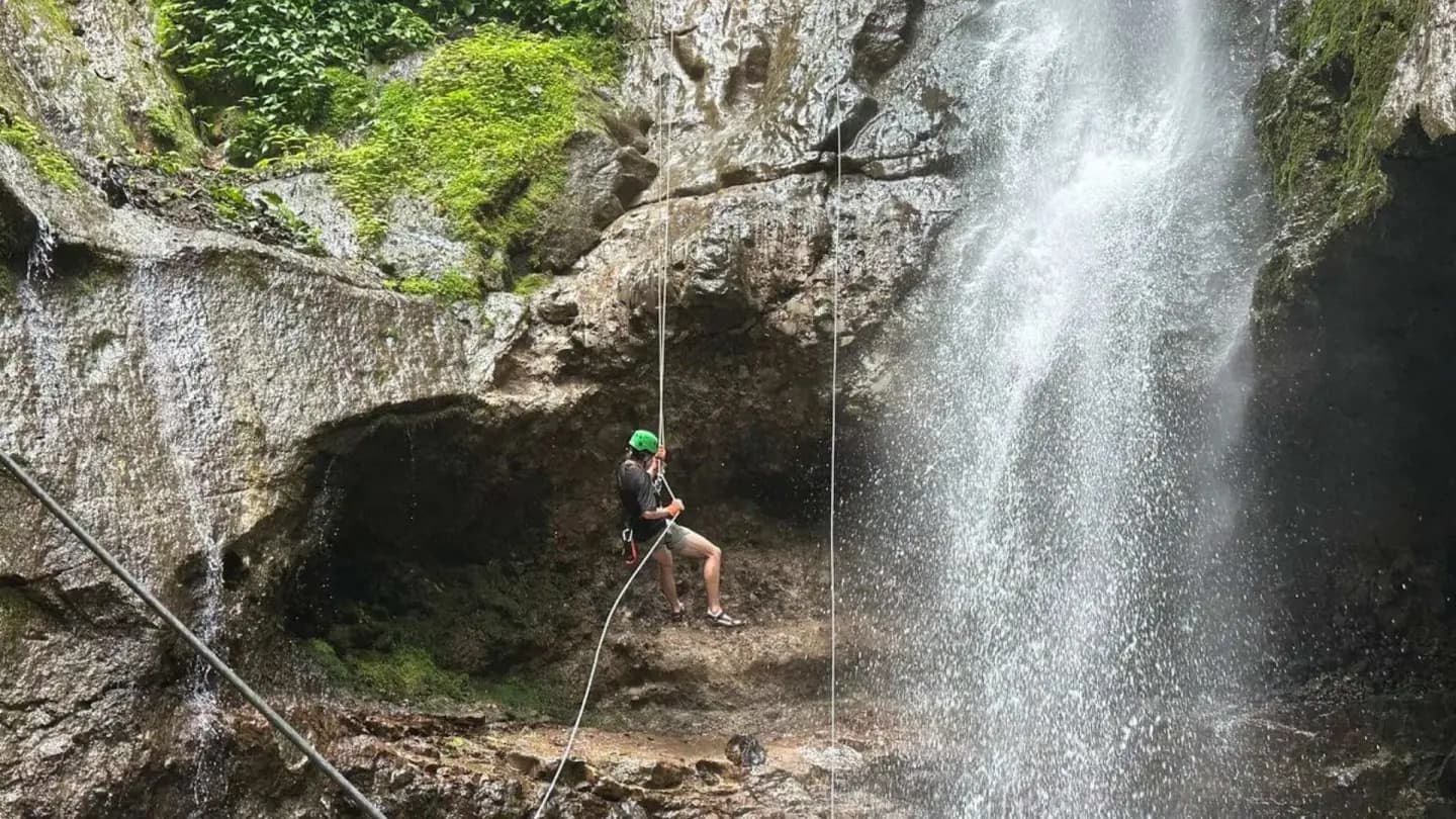 Waterfall rappelling adventure near Jaco Beach Costa Rica