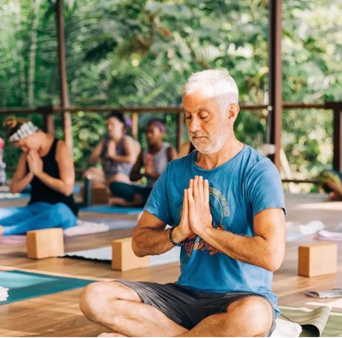 Private yoga session for two on a jungle retreat terrace in Costa Rica